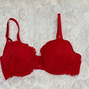 Elegant Red Lace Bra